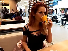 Public Cum Swallowing In A Mall, Then Wait 20 Minute In A Line With Sperm In Mouth To Order A Coffe Tasty
