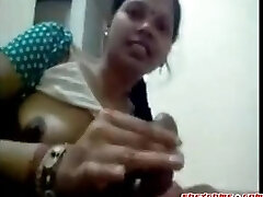 Naughty mature indian slut sucks on hard cock