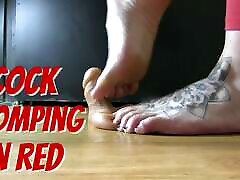 Cock Stomping in Red Yoga Pants teaser