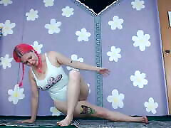 Cute cruel bdsm grandma Milf Yoga Workout Flashing Big Boobs Nip slip See through Leggings