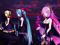 Miku With Girls - Sexy Dance Gradual Undressing 3D HENTAI