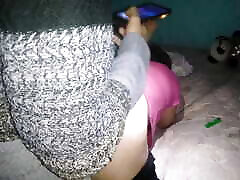 I pull down her pants and fuck her on the bed while I record with my cell phone