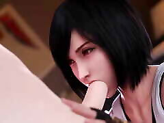 Tifa Gobbles Up a Massive Cock