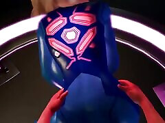samus rzuca jej idealny tyłek z powrotem na wielki kutas