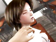 3d 54 Lustfull student and her classmate