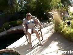 Sexy hottie Alonna Red in bikini fucks with stepdad