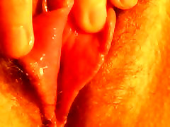 Hot girl self-shoting her big double orgasm