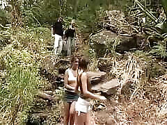 Guy gets his cock rode outdoor next to the pond