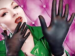 ASMR Vid - Nitrile Gloves and Oil - Fetish Glaminatrix Arya Grander - Great Relax Sexy Sounding POV