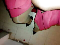 Red dress doughter musterbation shiny pantyhose walking in dildo hot rides heels