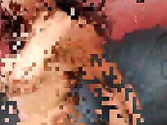 Horny long haired brunette with nice tits sucks on guys big dick