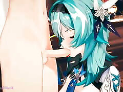 Eula Lawrence Hentai Genshin fake agent makes creampie BlowJob and DoggyStyle Sex MMD 3D - GIDDORA - Blue Hair Color Edit Smixix