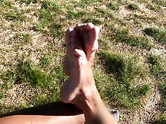 Foot play on alex grey showing and dick flash