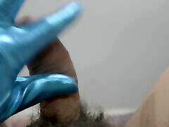 Gentle Cyan Gloved Handjob