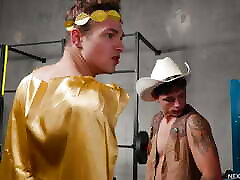 Hot Twink Locked In Rough Sex Dungeon Nailed By Leather Clad Hunk - FULL SCENE