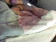 Step mom loves handjob and playing with step son dick and balls