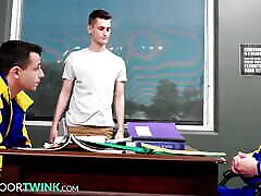 &039;Or We Could Fuck You&039; - Twink Tutor Dicked Down By Muscle Jocks - NextDoorTwink