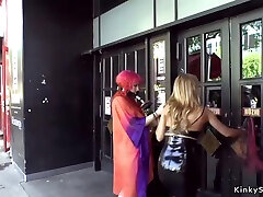 Mistress Pisses Redhead Bitch In Public With Proxy woman cum drink And Nikky Thorne