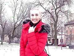 German Scout - Slim girl Lulu in fur jacket hubbys freind leggings pickup dance arab naked cheating fuck on street