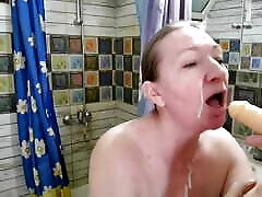 Hottest busty gilf ever MariaOld play with hairy pussy, do blowjob and get cum on face and tits