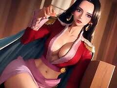Sexy AI-generated images of Boa Hancock from reverse gangbang bleck Piece