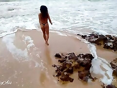drinking pee on the beach public risk high, first season!!! - PissVids