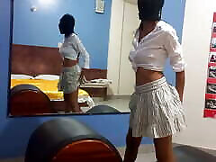 INDIAN BRUNETTE GETS HOT ON HER BIRTHDAY AND DANCES seachyonitale fucking IN THE MIRROR