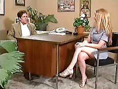 Stunning young blonde girl loves to ride her teacher&039;s big hard dick in office