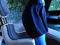 Projekt Passion Big Tit Blue Cyberpunk Alien Masturbates in Cockpit Almost Getting Caught