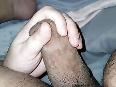 Step mom girlsway brutal handjob in bed with step son
