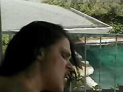 Hot dark-haired slut sucks, rides and bends over to get drilled on a couch