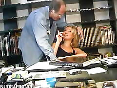 Pretty blonde teen studying French gets sodomized and facialized in 3way