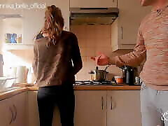 Kitchen make out with kissing & fingering - sensual teasing stepsister