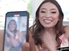 Petite Latina Riding Black Delivery Guy