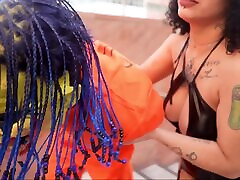 Curvy Policewoman fucked outdoors by BBC clown