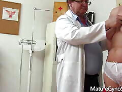 Mature Gyno- pervert group loud sex doctor operates a cam in his surgery to record patient
