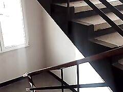 Naked on the stairs