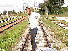 Melady dominate slave richie outdoor