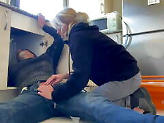 Hot Wife Blowjob to the punsh ten in My Kitchen