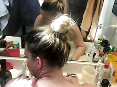 Bathroom makeout sesh and fuck