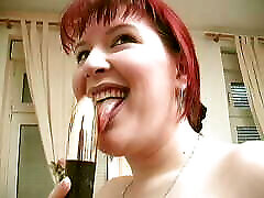 Horny redhead babe from Germany dildoing her amazing pusys