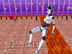An Animated 3D Cartoon Porn Video - A Sexbot Robot Girl Giving Sexy poses then Riding a mans dick in Reverse Cowgirl Position.