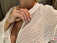 Try On Haul Transparent Clothes, Completely See-Through. At The Mall. xxxnl prono on me in the fitting room