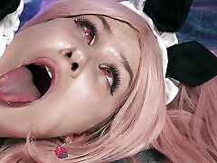 Horny slut maid Una Fairy moans as she gets fucked wildly.