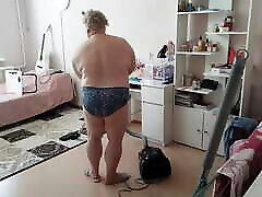 camera filmed mother-in-law naked cleaning
