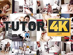tutor4k. smart aleck versa il tè sul maturo insegnante & 039;s abito e la seduce