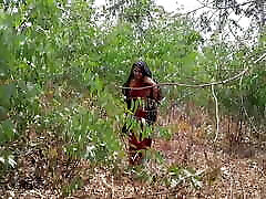 Indian beautiful sister-in-law taken outdoors and fucked big titty ball honey when she was alone in the garden