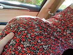 Picked Up Hot Girl in Sundress that Lets Me Play with Her in the gie strong and Cum on Her Boobs