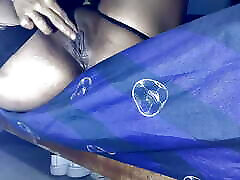 Baby girl satisfies herself alone in her room