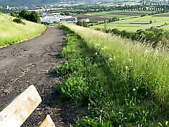 Risky outdoor - Hand- and Blowjob at a viewing point